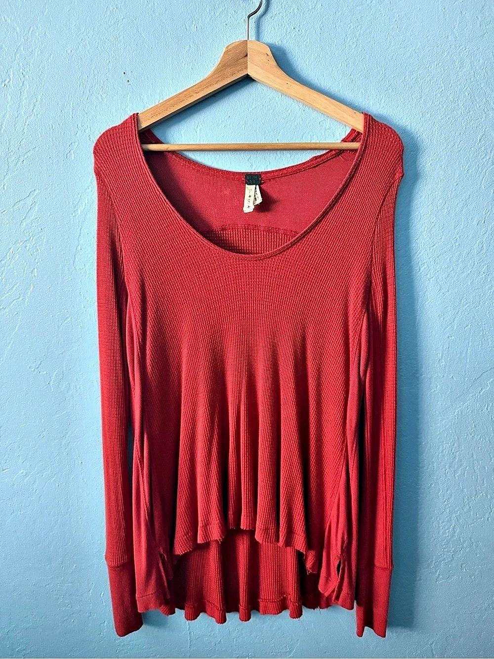 Free People We the Free Red Long Sleeve Tunic Size Small